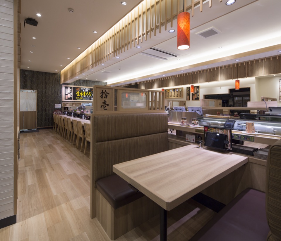 CPO設計　飲食店施工事例「がってん寿司 練馬土支田店」